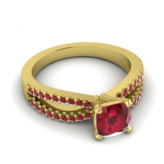 Modern Cushion Pave Dola Ring, 6mm