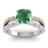 Modern Cushion Pave Dola Ring, 7mm