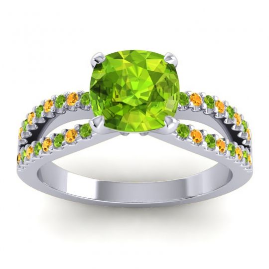 Modern Cushion Pave Dola Ring, 7mm