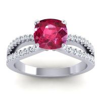 Modern Cushion Pave Dola Ring, 7mm