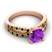Modern Cushion Pave Dola Ring, 7mm