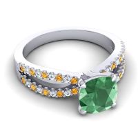 Modern Cushion Pave Dola Ring, 7mm