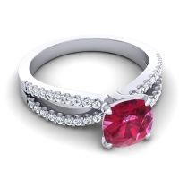 Modern Cushion Pave Dola Ring, 7mm