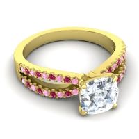 Modern Cushion Pave Dola Ring, 7mm