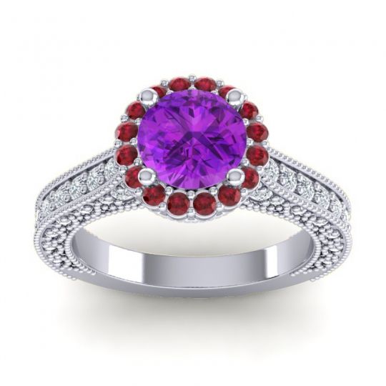 Orrnate Halo Pave Rajata Ring