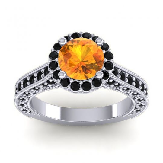Orrnate Halo Pave Rajata Ring
