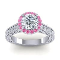 Orrnate Halo Pave Rajata Ring