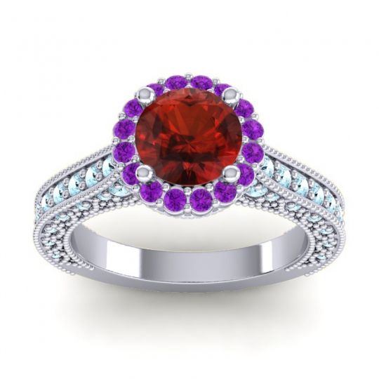 Orrnate Halo Pave Rajata Ring