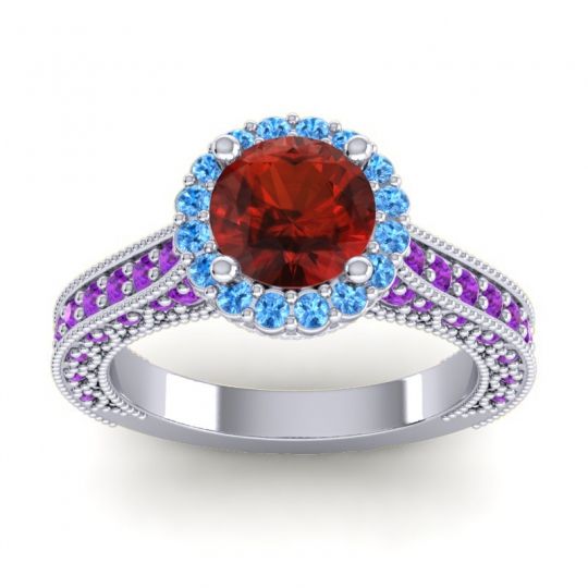 Orrnate Halo Pave Rajata Ring