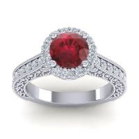 Orrnate Halo Pave Rajata Ring