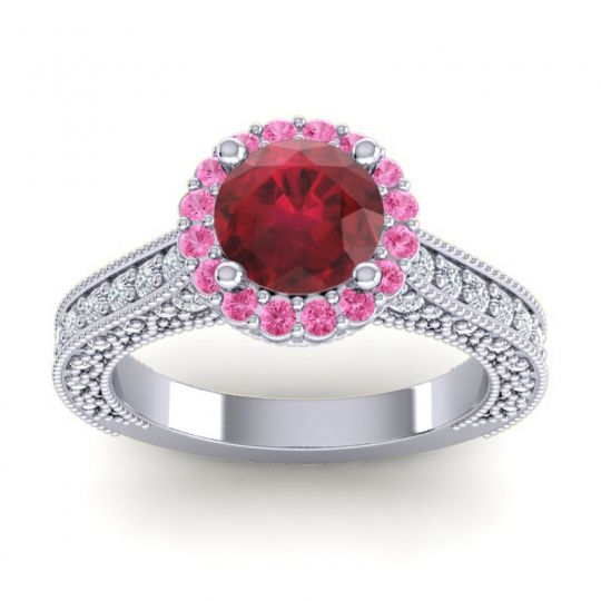 Orrnate Halo Pave Rajata Ring