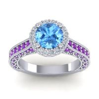 Orrnate Halo Pave Rajata Ring