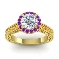 Orrnate Halo Pave Rajata Ring