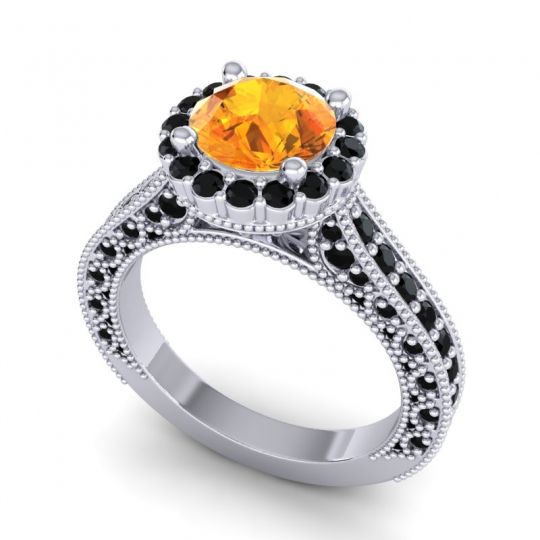 Orrnate Halo Pave Rajata Ring