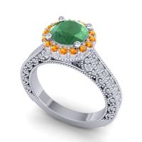 Orrnate Halo Pave Rajata Ring