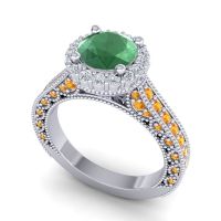 Orrnate Halo Pave Rajata Ring