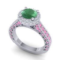 Orrnate Halo Pave Rajata Ring