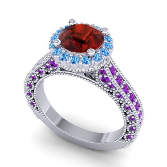 Orrnate Halo Pave Rajata Ring