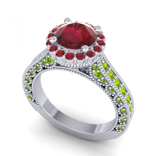 Orrnate Halo Pave Rajata Ring