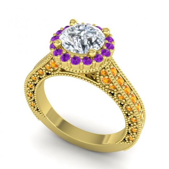 Orrnate Halo Pave Rajata Ring