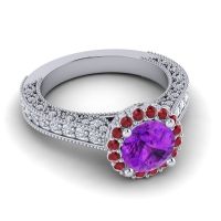 Orrnate Halo Pave Rajata Ring