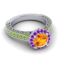 Orrnate Halo Pave Rajata Ring