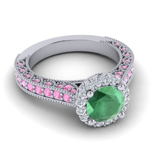 Orrnate Halo Pave Rajata Ring