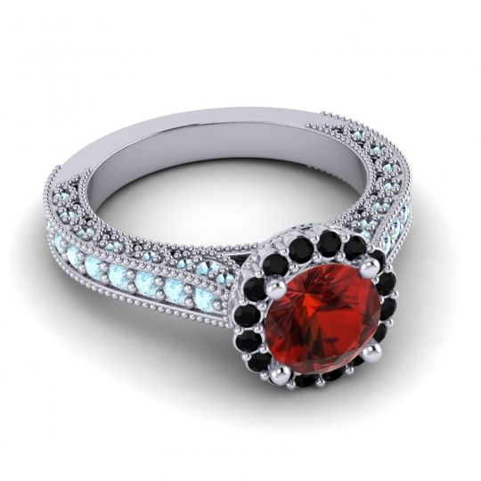 Orrnate Halo Pave Rajata Ring
