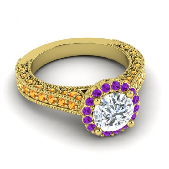 Orrnate Halo Pave Rajata Ring