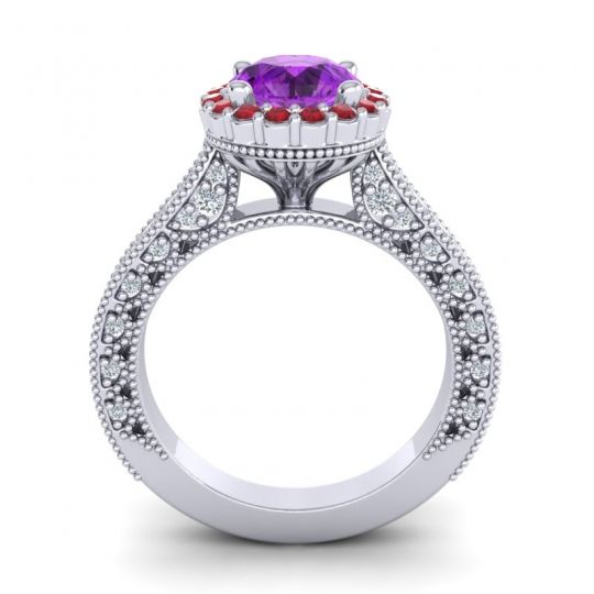 Orrnate Halo Pave Rajata Ring