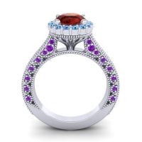 Orrnate Halo Pave Rajata Ring