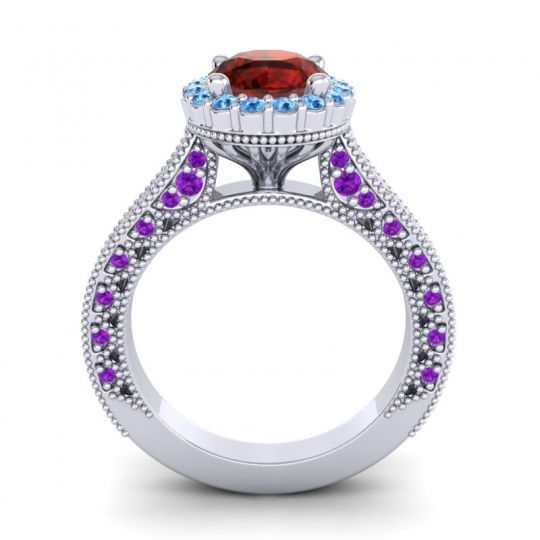 Orrnate Halo Pave Rajata Ring