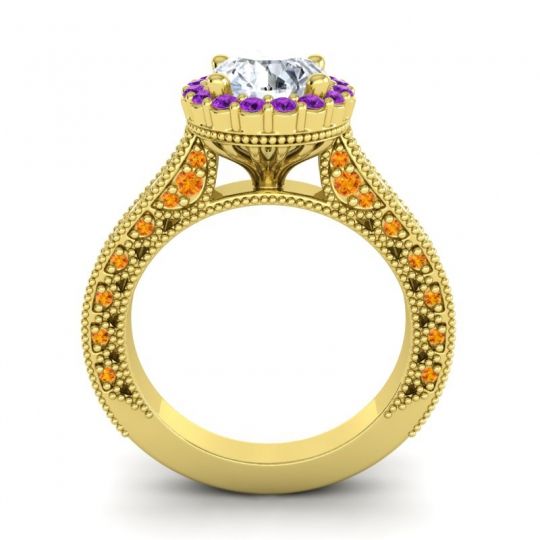 Orrnate Halo Pave Rajata Ring