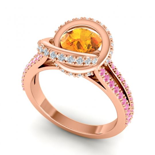 Ornate Halo Pave Bhramana Ring