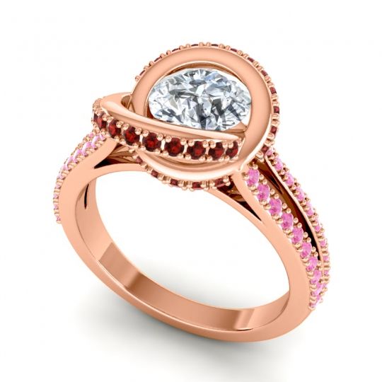 Ornate Halo Pave Bhramana Ring