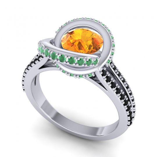 Ornate Halo Pave Bhramana Ring