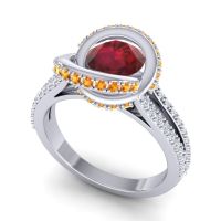 Ornate Halo Pave Bhramana Ring