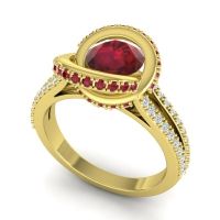 Ornate Halo Pave Bhramana Ring