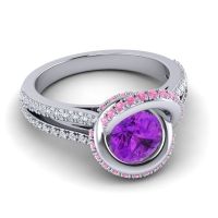 Ornate Halo Pave Bhramana Ring