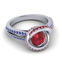 Ornate Halo Pave Bhramana Ring
