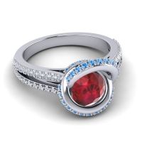 Ornate Halo Pave Bhramana Ring