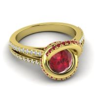 Ornate Halo Pave Bhramana Ring