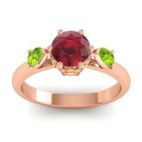 Ruby Ring In 18K Rose Gold With Peridot And Citrine Atta Pear Three-stone Ring