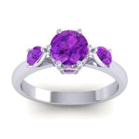 Amethyst Ring In Palladium Atta Pear Three-stone Ring