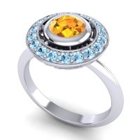 Bezel Halo Aloka Ring