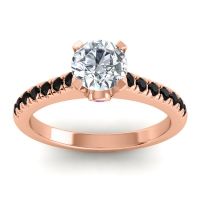 Lab Diamond Ring In 18K Rose Gold With Amethyst And Black Onyx Saraka Round Classic Ring