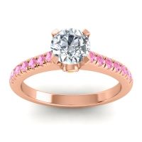 Lab Diamond Ring In 18K Rose Gold With Citrine And Pink Tourmaline Saraka Round Classic Ring