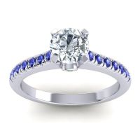Lab Diamond Ring In Palladium With Emerald And Blue Sapphire Saraka Round Classic Ring