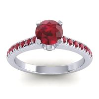 Ruby Ring In Palladium With Black Onyx Saraka Round Classic Ring