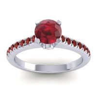 Ruby Ring In Palladium With Pink Tourmaline And Garnet Saraka Round Classic Ring